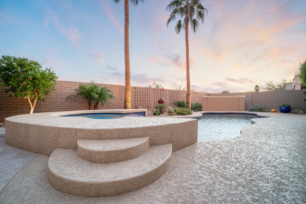 Custom concrete outdoor living area