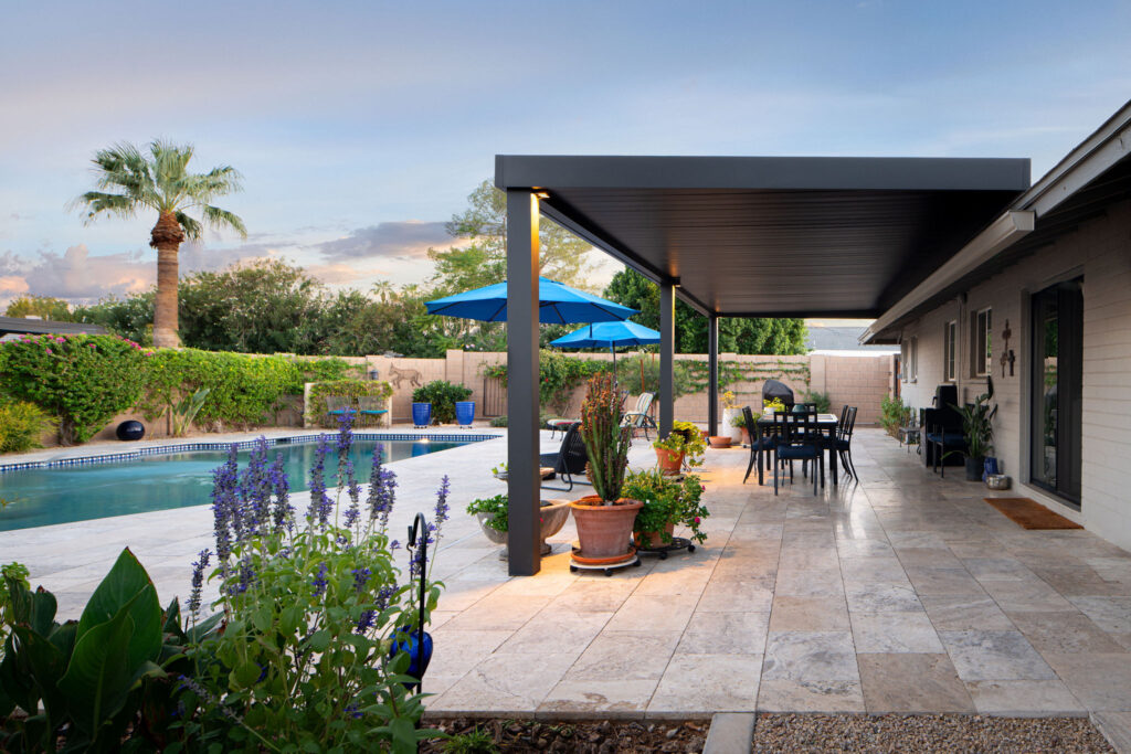 Outdoor architectural concrete living space