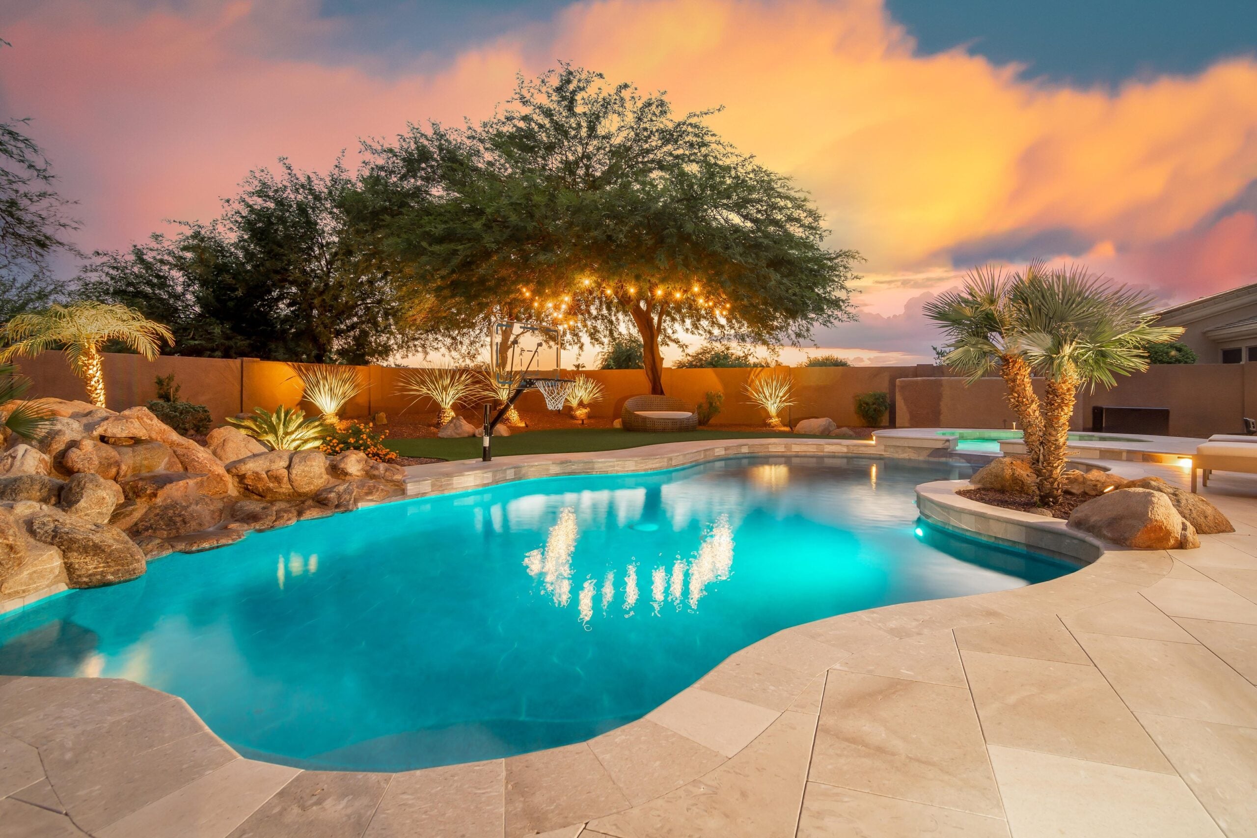 ImagineAZ hero — modern pool at sunset